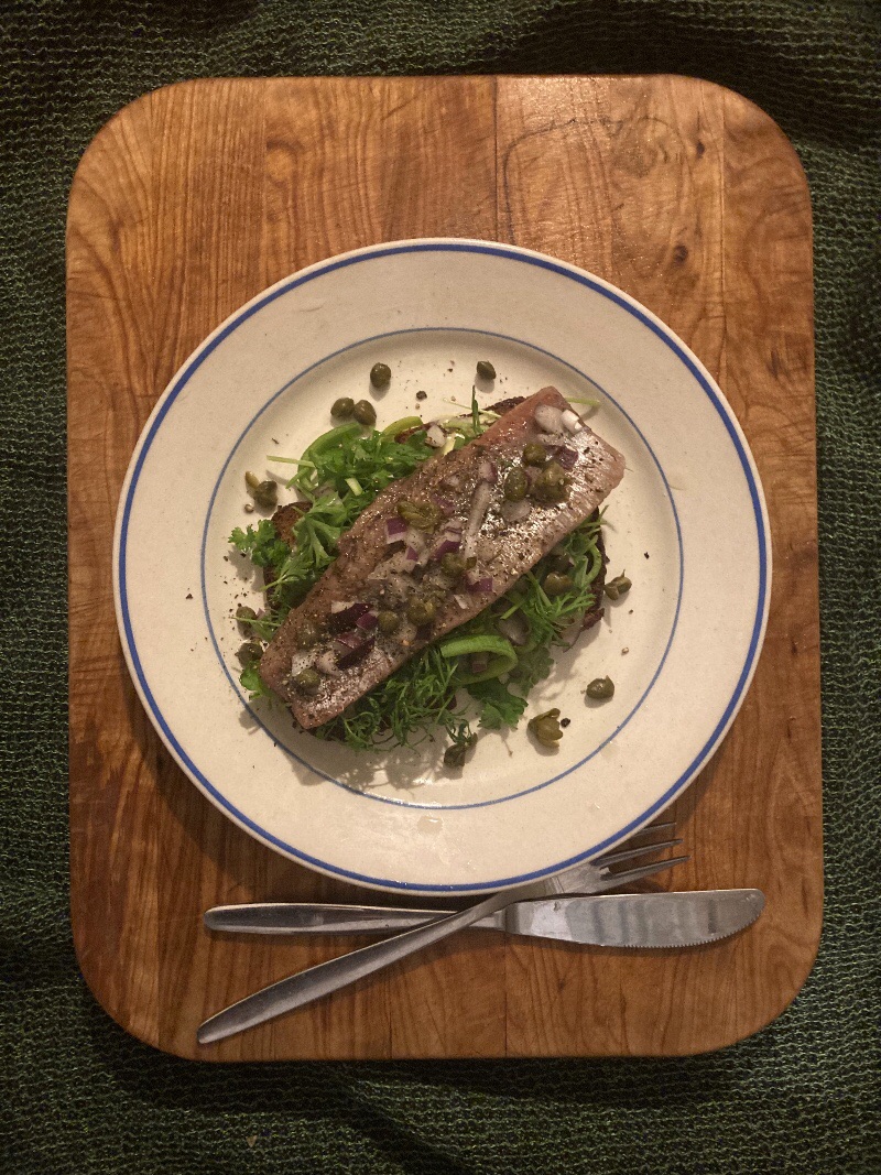 Sandwich (Smørrebrød) with Matjes Herring and Mixed Herbs |&nbsp;Recipe