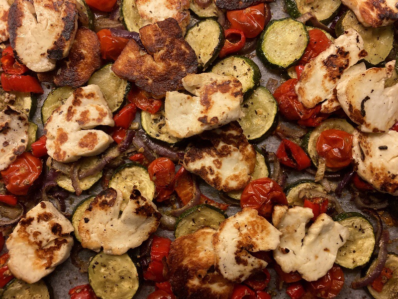 Fried Halloumi with Roasted Vegetables |&nbsp;Recipe