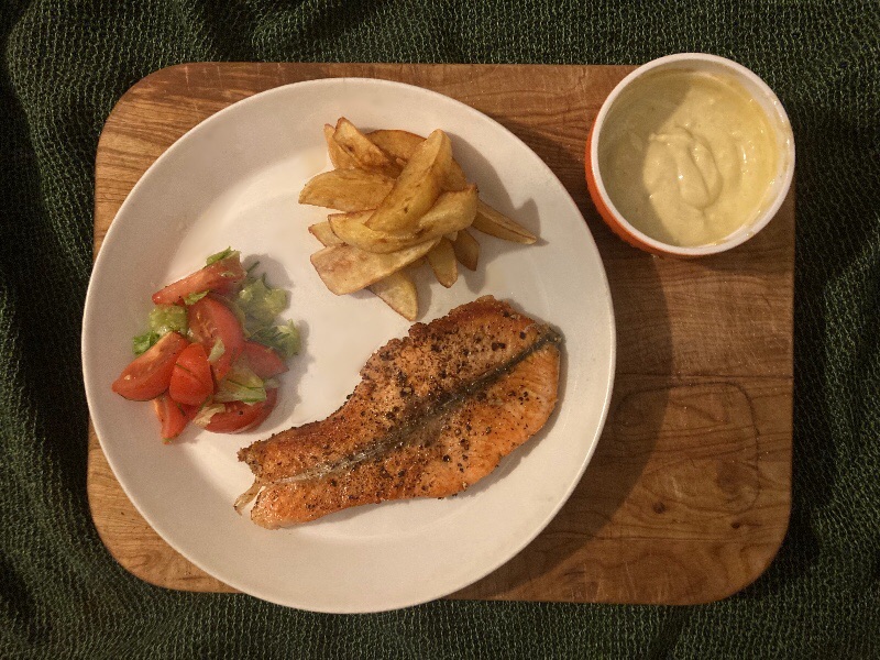 Pan Seared Salmon with Wasabi Aioli Recipe The Food and Booze Logs